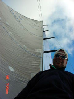 Morgan and our 100ft carbon mast