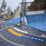 Pegasus Racing, Shark Kahn, Cameron MacDonald, and Geoff Moore sailing an 18 Foot Skiff during the World Championships in Sydney Australia 2005.