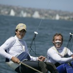 Pegasus Racing, Shark Kahn, Cameron MacDonald, and Geoff Moore sailing an 18 Foot Skiff during the World Championships in Sydney Australia 2005.