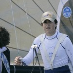 Pegasus Racing, Shark Kahn, Cameron MacDonald, and Geoff Moore sailing an 18 Foot Skiff during the World Championships in Sydney Australia 2005.