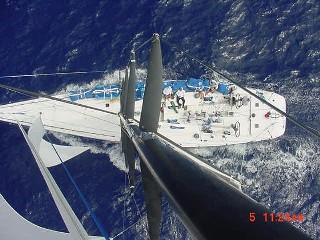 Sailing in the trades from the top of the mast