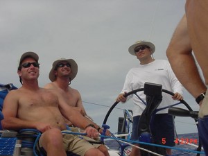 John Hayes, Mike Mottl and Philippe in the blazing sun