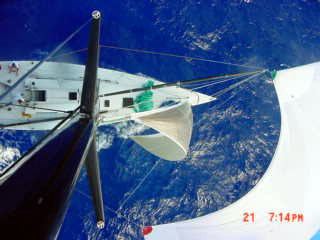 Huge spinnaker flying!