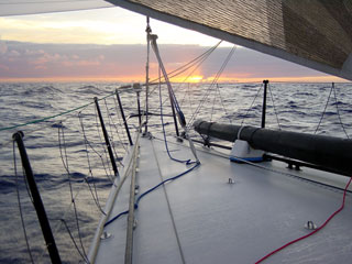 Squall-busting at sunset – In the front of the squall there is lots of wind, but in the back it is very light