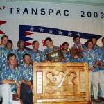 Philippe Kahn and Pegasus Racing accepting awards for winning the Transpac 2003.